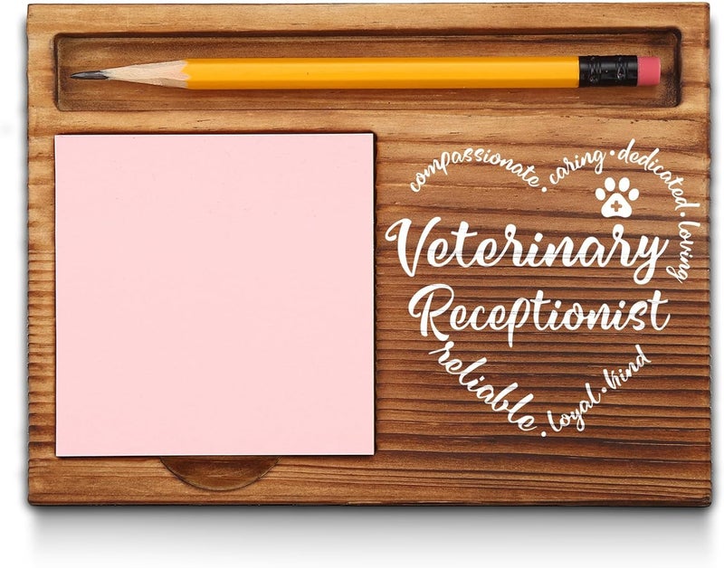 akeke Veterinary Receptionist Gifts, Veterinary Receptionist Appreciation Gifts, Thank You Vet Receptionist Gifts for Vet Secretary, Vet Front Office Desk Self-Stick Note Pad Holders GSH10 - Image 1